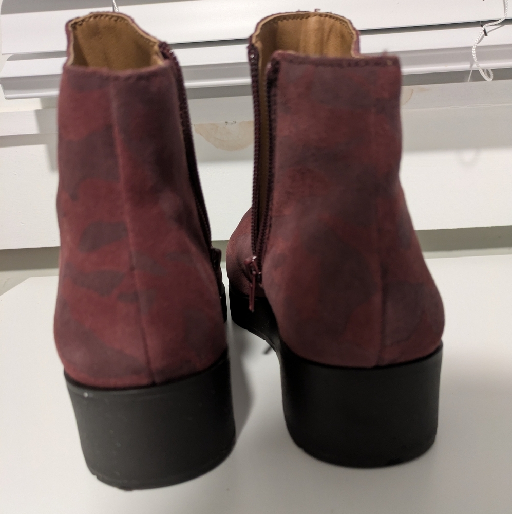 Lucky Brand Karmeya Platform Ankle Boots Red Pattern 7.5 - Picture 7 of 12